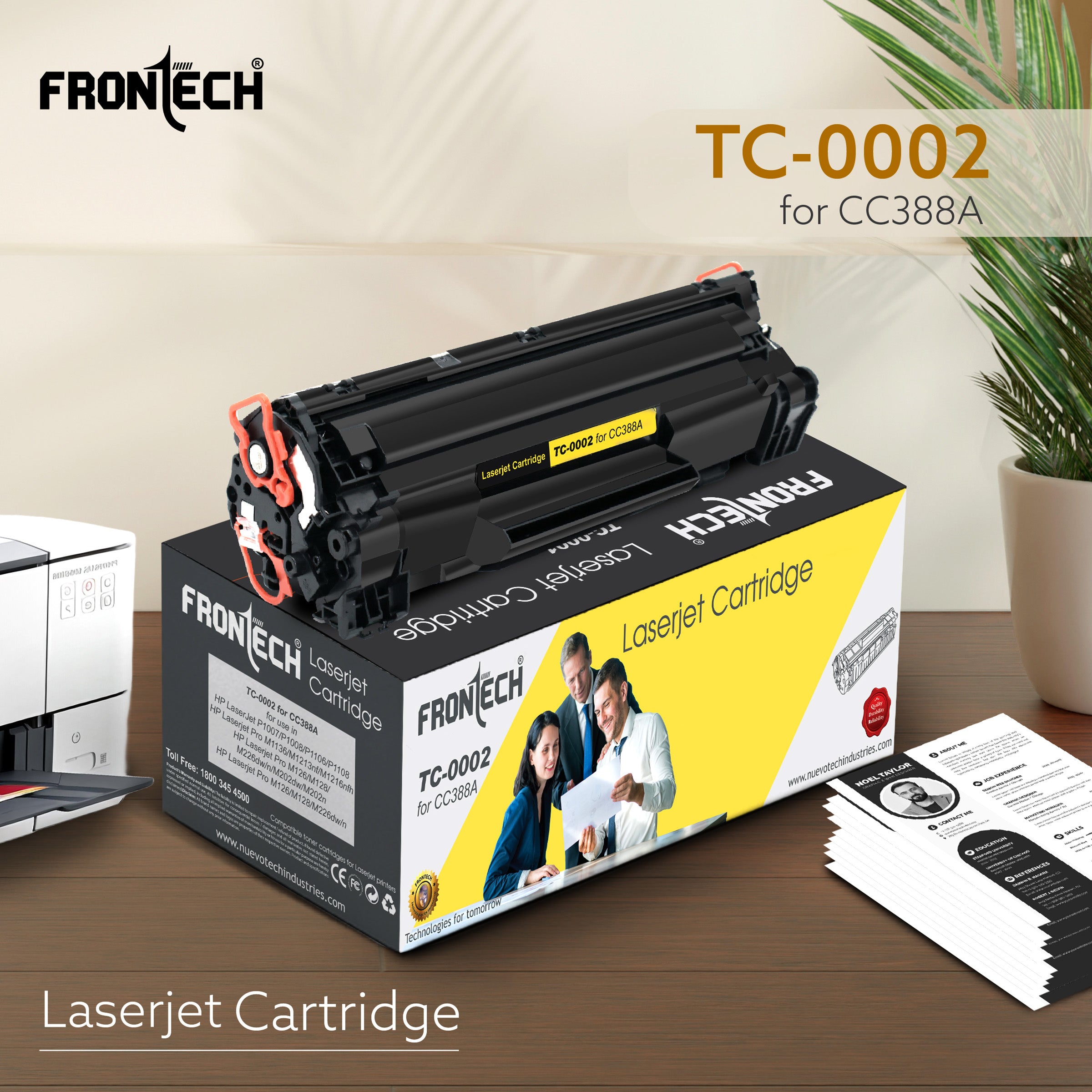 Frontech CC388A Toner Cartridge | Compatible with HP LaserJet P1007-MFP M226 Series (TC-0002) Frontech CC388A Toner Cartridge | Compatible with HP LaserJet P1007-MFP M226 Series (TC-0002)